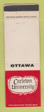 Matchbook Cover - Carleton University Ottawa ON WEAR