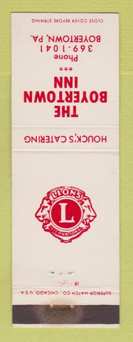 Matchbook Cover - Boyertown Inn PA Lions Club WEAR