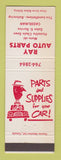 Matchbook Cover - Ray Auto Parts Casselman ON Moto Ski Snowmobiles