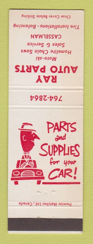 Matchbook Cover - Ray Auto Parts Casselman ON Moto Ski Snowmobiles