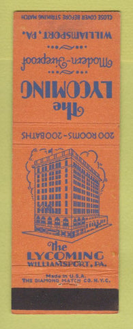 Matchbook Cover - Lycoming Hotel Williamsport PA