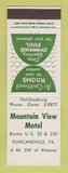 Matchbook Cover - Mountain View Motel Duncansville PA