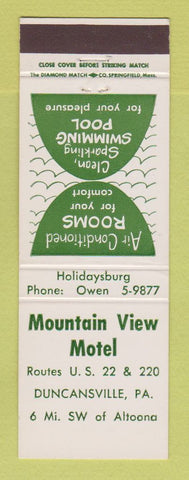 Matchbook Cover - Mountain View Motel Duncansville PA