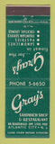 Matchbook Cover - Gray's Sandwich Shop Restaurant Atlantic City NJ
