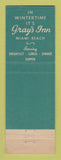 Matchbook Cover - Gray's Sandwich Shop Restaurant Atlantic City NJ