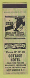 Matchbook Cover - Cottage Hotel West Winfield NY