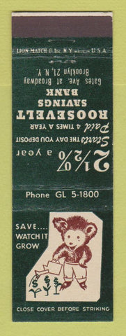 Matchbook Cover - Roosevelt Savings Bank Brooklyn NY