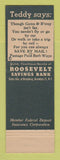 Matchbook Cover - Roosevelt Savings Bank Brooklyn NY