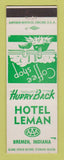 Matchbook Cover - Hotel Leman Bremen IN