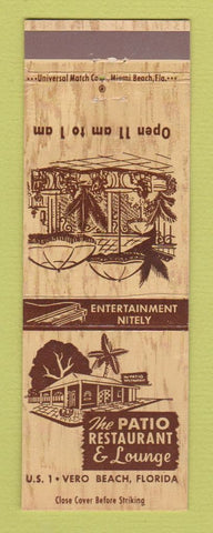 Matchbook Cover - Patio Restaurant and Lounge Vero Beach FL