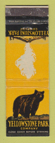 Matchbook Cover - Yellowstone National Park Bear Geyser WEAR