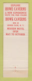 Matchbook Cover - Howe Caverns Cobleskill NY