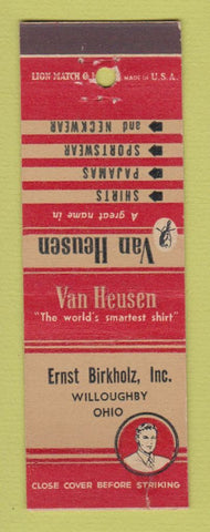 Matchbook Cover - Van Heusen Men's Clothes Ernst Birkholz Willoughby OH WORN
