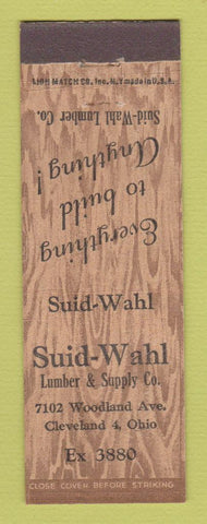 Matchbook Cover - Suid Wahl Lumber Supply Cleveland OH