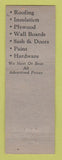 Matchbook Cover - Suid Wahl Lumber Supply Cleveland OH