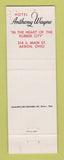 Matchbook Cover - Hotel Anthony Wayne Akron OH