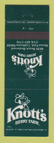 Matchbook Cover - Knott's Berry Farm Buena Park CA Snoopy Cartoon