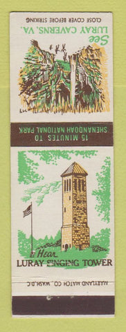 Matchbook Cover - Luray Caverns VA Singing Tower