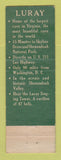 Matchbook Cover - Luray Caverns VA Singing Tower