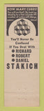 Matchbook Cover - Stakich Insurance Real Estate Cleveland OH