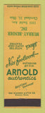 Matchbook Cover - Arnold Authentics Shoes Murray Bender Cleveland OH