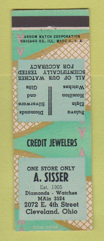Matchbook Cover - A Sisser Jewelry Cleveland OH Bulova Elgin Watches