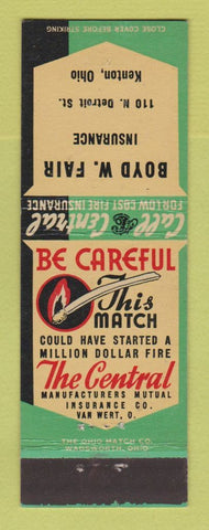 Matchbook Cover - Boyd Fair Insurance Kenton OH