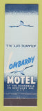 Matchbook Cover - Lombardy Motel Atlantic City NJ