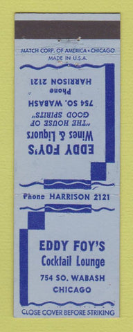 Matchbook Cover - Eddy Foy's Cocktail Lounge Chicago IL liquor