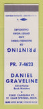 Matchbook Cover - Daniel Graveline Book Matches St Clair Springs MI printing