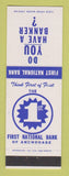 Matchbook Cover - First National Bank Anchorage AK