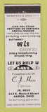 Matchbook Cover - CJ Hess Optician Akron OH