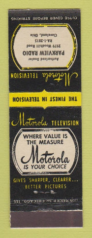 Matchbook Cover - Motorola TV Parkview Radio Cleveland OH