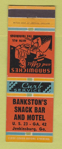 Matchbook Cover - Bankston's Snack Bar Motel Jenkinsburg GA