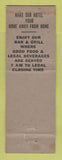 Matchbook Cover - Hotel Kepler Meadville PA