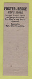 Matchbook Cover - Foster Besse Men's Clothes Birdgeport CT