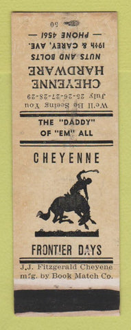 Matchbook Cover - Cheyenne Hardware WY Frontier Days WEAR