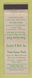 Matchbook Cover - Twin Grove Park oil gas Pine Grove PA