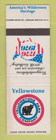 Matchbook Cover - Yellowstone National Park Company 1976