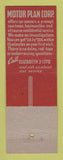 Matchbook Cover - Motor Plan Corp Auto Loans Elizabeth NJ