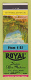 Matchbook Cover - Royal Typewriters Davison Office Machines Alma MI