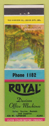 Matchbook Cover - Royal Typewriters Davison Office Machines Alma MI