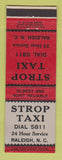 Matchbook Cover - Strop Taxi Raleigh NC