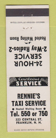 Matchbook Cover - Rennie's Taxi Service Franklin NH