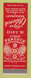 Matchbook Cover - Chinese Peacock Restaurant Shaker Heights OH