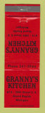 Matchbook Cover - Granny's Kitchen Grand Rapids MI WEAR