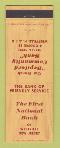 Matchbook Cover - First National Bank Westville NJ