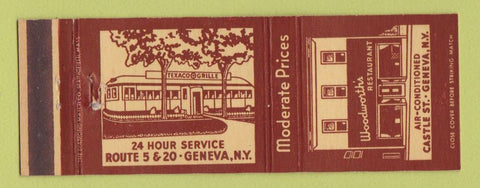 Matchbook Cover - Woodworth's Restaurant Geneva NY