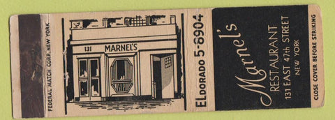 Matchbook Cover - Marnel's Restaurant New York City WEAR
