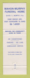 Matchbook Cover - Mahon Murphy Funeral Home East Cleveland OH